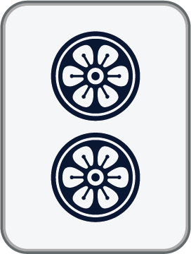 2 Dot mahjong tile, sourced reference artwork