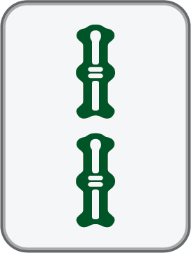 2 Bam mahjong tile, sourced reference artwork