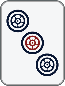 3 Dot mahjong tile, sourced reference artwork