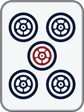 5 Dot mahjong tile, sourced reference artwork