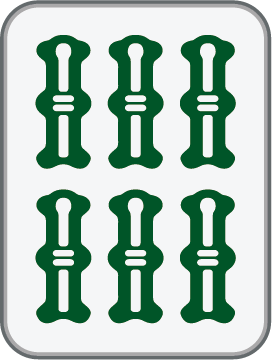 6 Bam mahjong tile, sourced reference artwork