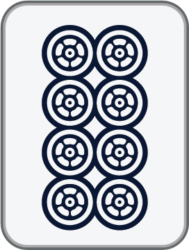 8 Dot mahjong tile, sourced reference artwork