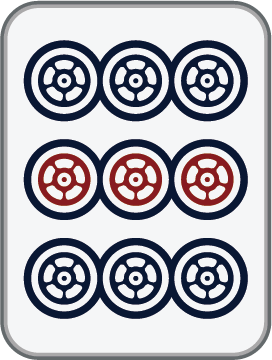 9 Dot mahjong tile, sourced reference artwork